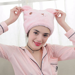 Animal Cartoon Hair Drying Cap Quick Drying Turban