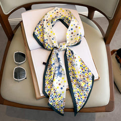 Horse Print Skinny Scarf Long Ribbon Neck Tie Women Hair Ribbon Neck Wraps