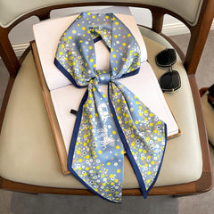 Horse Print Skinny Scarf Long Ribbon Neck Tie Women Hair Ribbon Neck Wraps