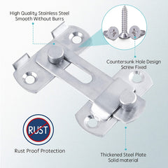 1pc Barn Door Latches Stainless Steel Gate Lock Sliding Door Latch