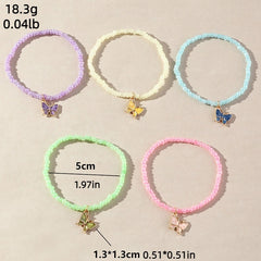 Boho Butterfly Pendants Bracelet for Men Women
