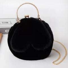 Rabbit Ear Makeup Bag with Chain - Stylish Crossbody Sling Bag