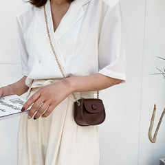 Stylish Mini Flap Chain Saddle Bag for Makeup Lipsticks and Toiletries