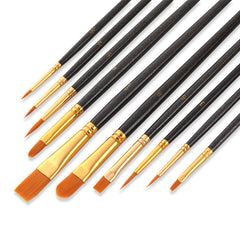 10Pcs Art Brushes Set Painting Watercolor Brushes School Stationery Painting Sup