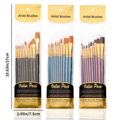 10Pcs Art Brushes Set Painting Watercolor Brushes School Stationery Painting Sup