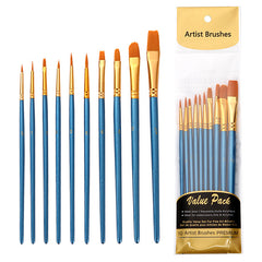 10Pcs Art Brushes Set Painting Watercolor Brushes School Stationery Painting Sup