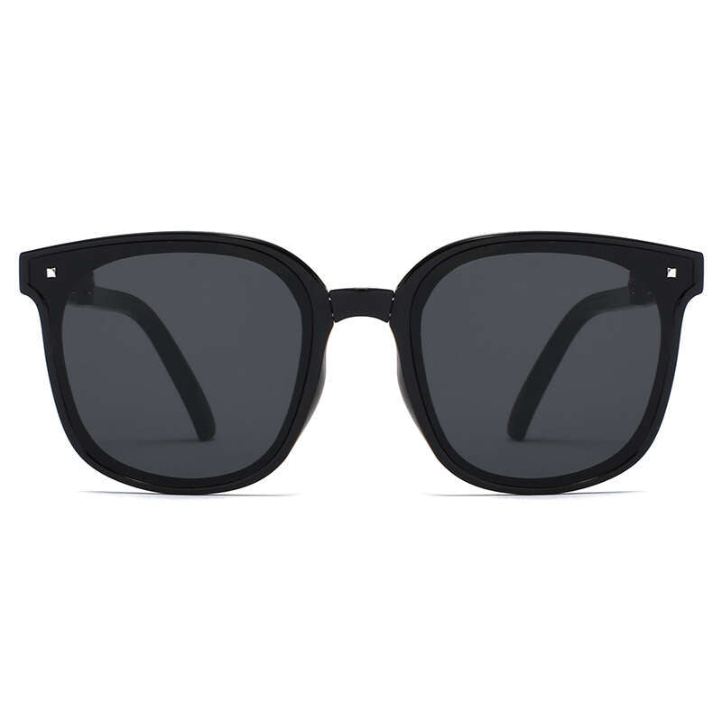 Square Frame Foldable Sunglasses Portable Rivet Decor Casual Outdoor Shades