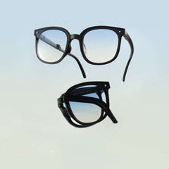 Square Frame Foldable Sunglasses Portable Rivet Decor Casual Outdoor Shades