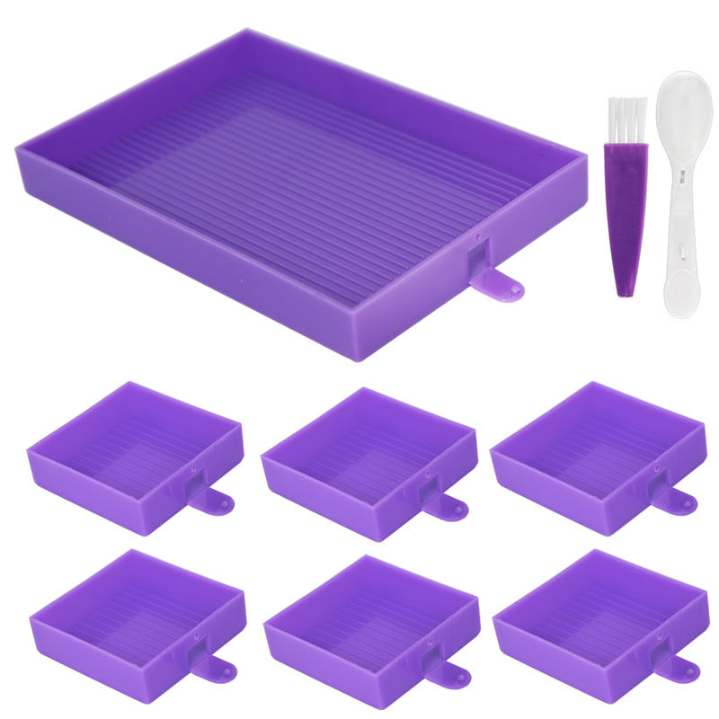 DIY Diamond Painting Tray Set Beads Storage Box Accessories Tools Plate