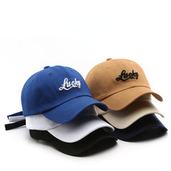 Lucky Embroidery Casual Baseball Cap Dad Hat Unisex Sun Hats For Women Men