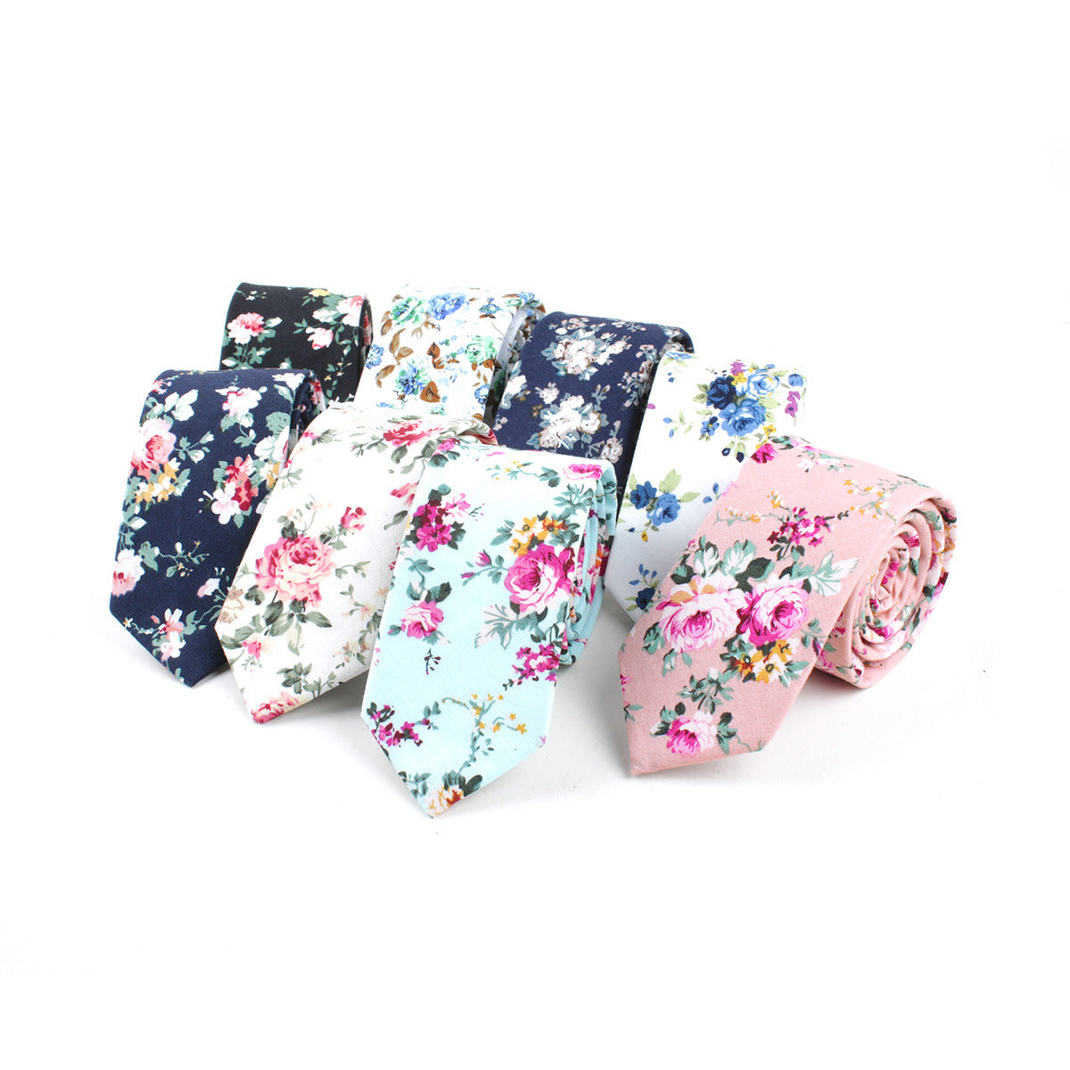Men's Wedding Cotton Floral Necktie Groomsman Tie Gravatas