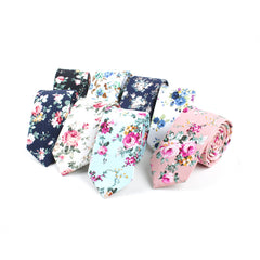 Men's Wedding Cotton Floral Necktie Groomsman Tie Gravatas