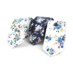 Men's Wedding Cotton Floral Necktie Groomsman Tie Gravatas