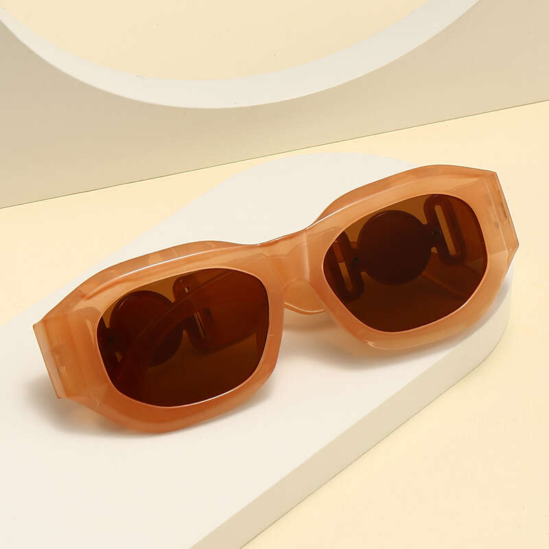 Jelly Frame Sunglasses UV400 Mod Metal Temple Props Glasses