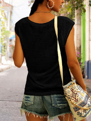 Breathe Print Tank Top Sleeveless Casual Top For Summer & Spring