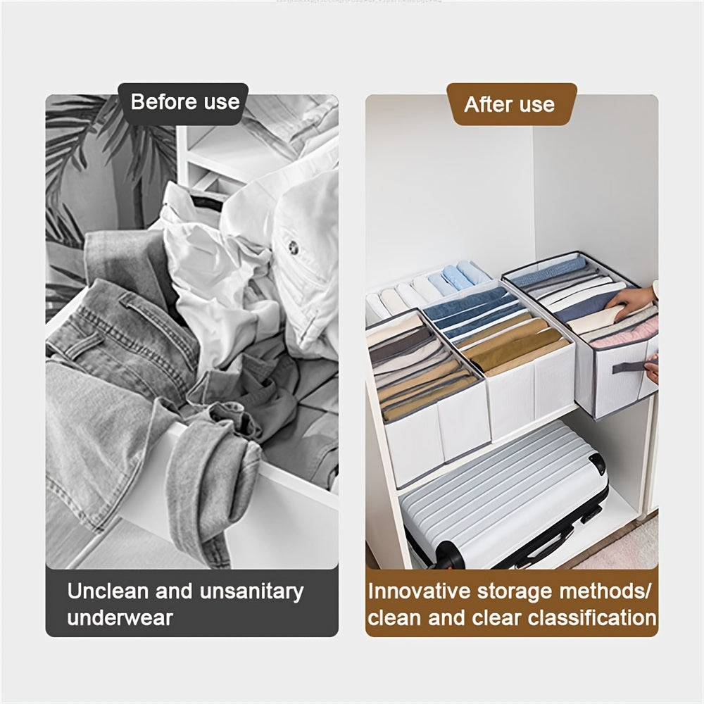 Wardrobe Clothes Organizer 9 Grids Drawer Organizers Foldable Closet Storage