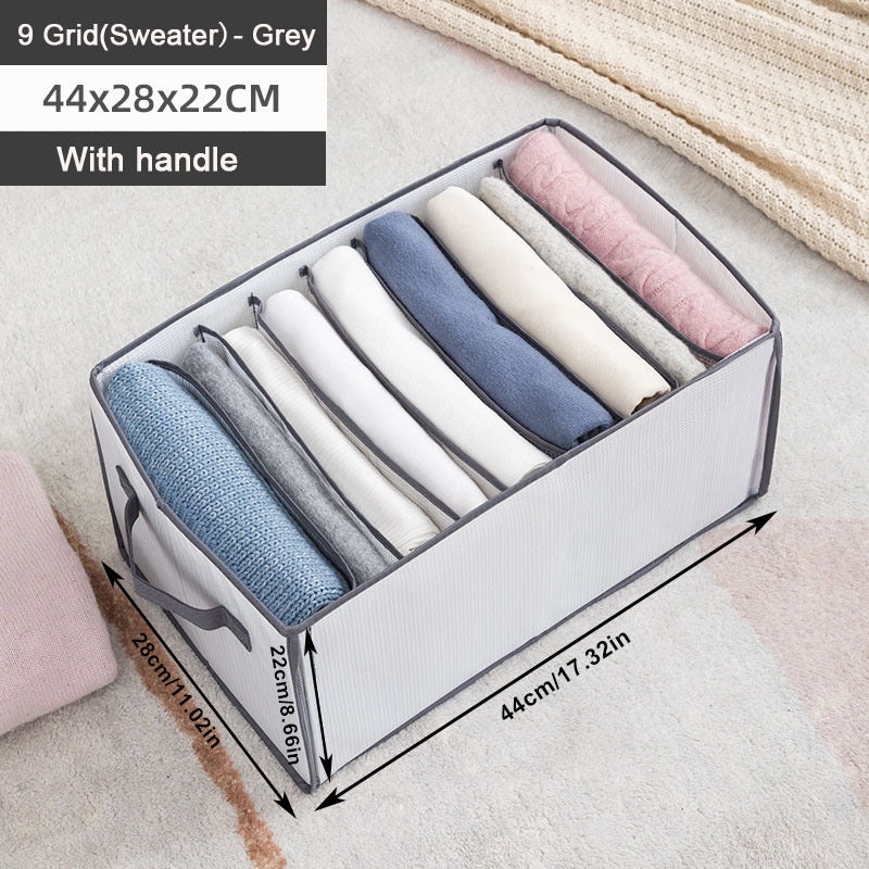 Wardrobe Clothes Organizer 9 Grids Drawer Organizers Foldable Closet Storage
