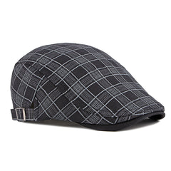 Unisex Check Newsboy Berets Forward Hat