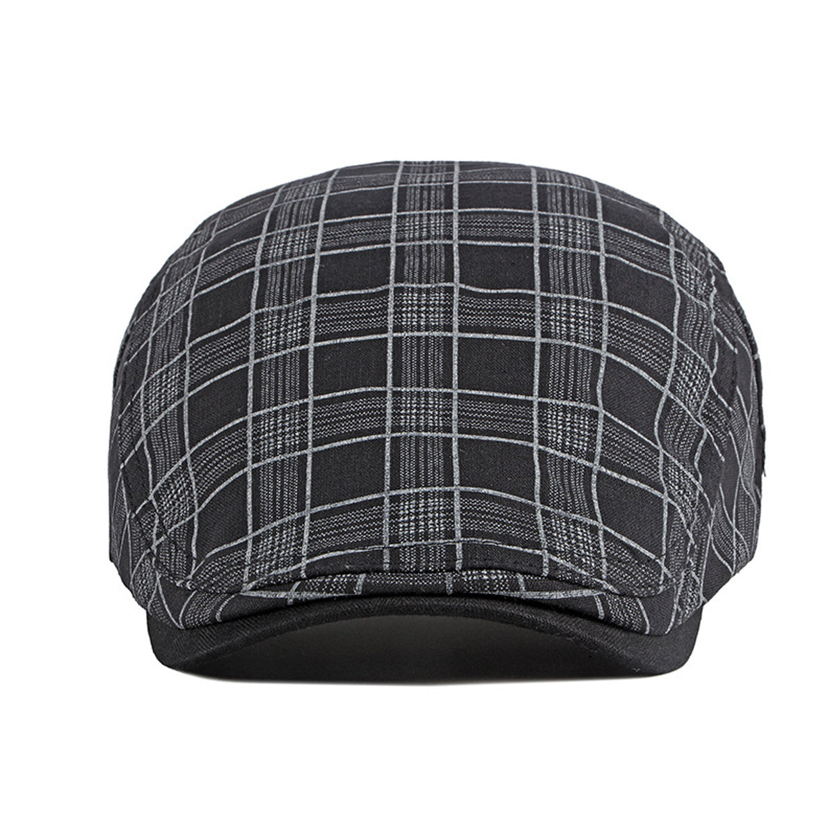 Unisex Check Newsboy Berets Forward Hat