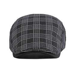 Unisex Check Newsboy Berets Forward Hat