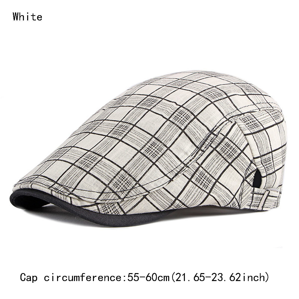 Unisex Check Newsboy Berets Forward Hat