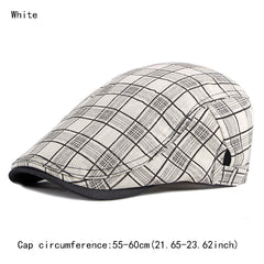 Unisex Check Newsboy Berets Forward Hat