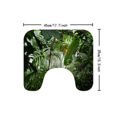 Tropical Botanical Shower Curtain Set with Bath Mat