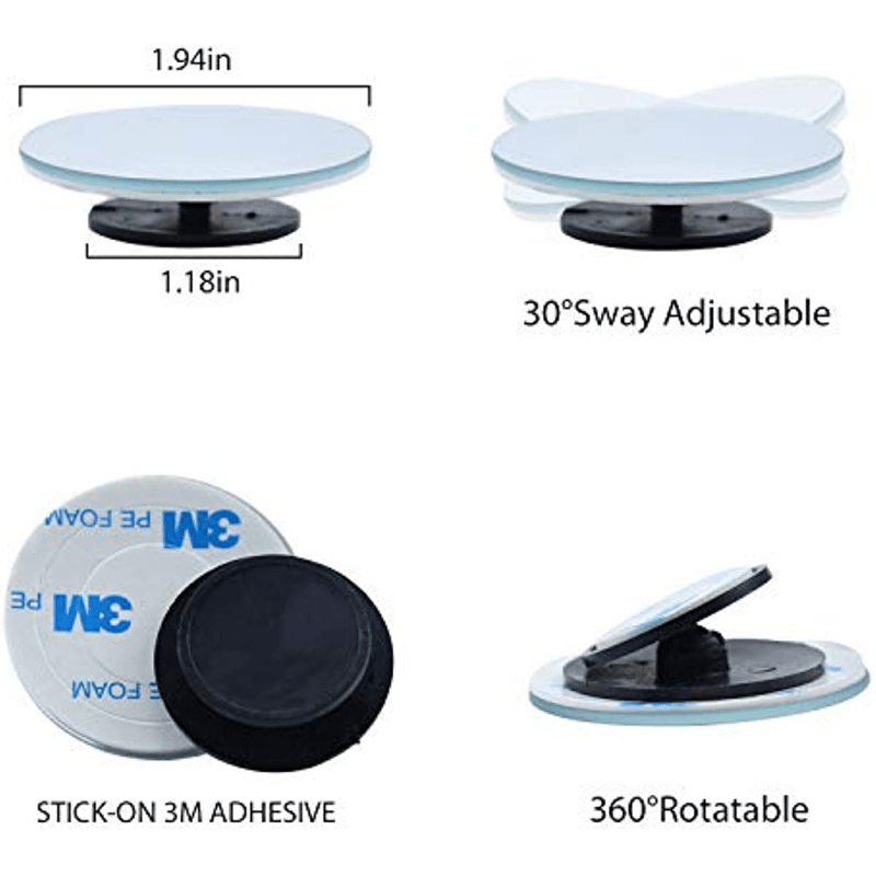 Blind Spot Mirror Round HD Glass Frameless Convex Rear View Mirrors
