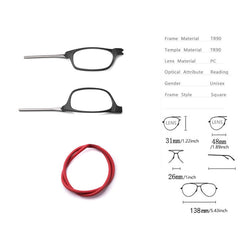 Adjustable Lanyard Portable Magnetic Reading Glasses for Men and Women