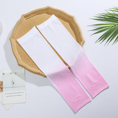 Gradient Ice Silk Arm Sleeves for Women UV Protection Cooling Comfortable