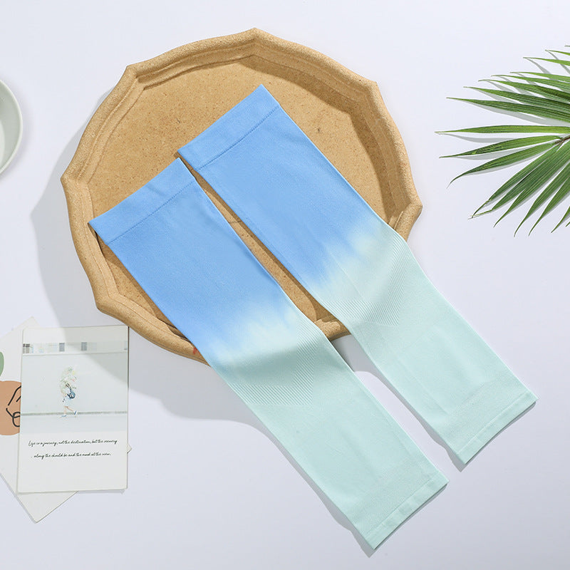 Gradient Ice Silk Arm Sleeves for Women UV Protection Cooling Comfortable