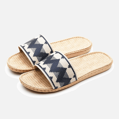 Men's Lightweight Linen Slippers Anti skid Slip On Shoes For Indoor Bedroom