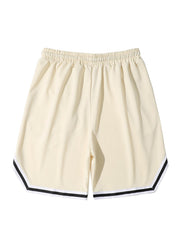 Cross Pattern Stripe Comfy Shorts Men's Casual Solid Stretch Shorts