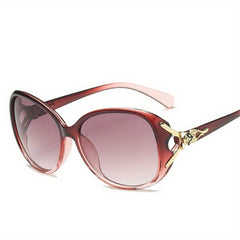 Oval Sunglasses Metal Charm Gradient Glasses UV400