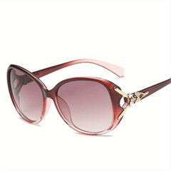 Oval Sunglasses Metal Charm Gradient Glasses UV400