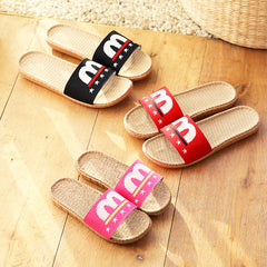 Men's Lightweight Linen Slippers Indoor Shoes
