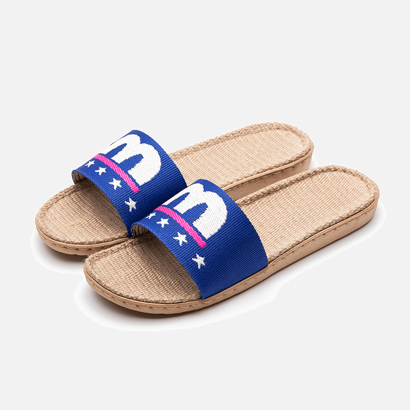 Men's Lightweight Linen Slippers Indoor Shoes