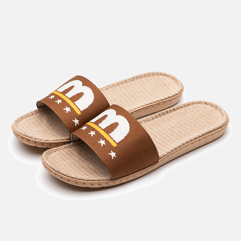 Men's Lightweight Linen Slippers Indoor Shoes