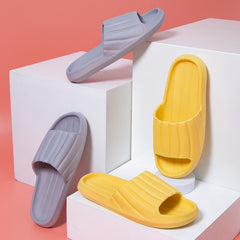 Women's Solid Slides Lightweight Open Toe Slip On Shoes
