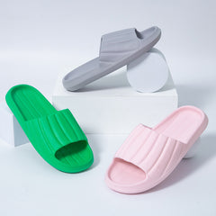 Women's Solid Slides Lightweight Open Toe Slip On Shoes
