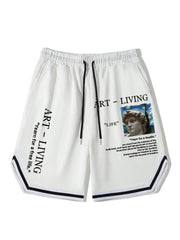 Stripe Comfy Shorts Men's Elastic Waist Drawstring Shorts