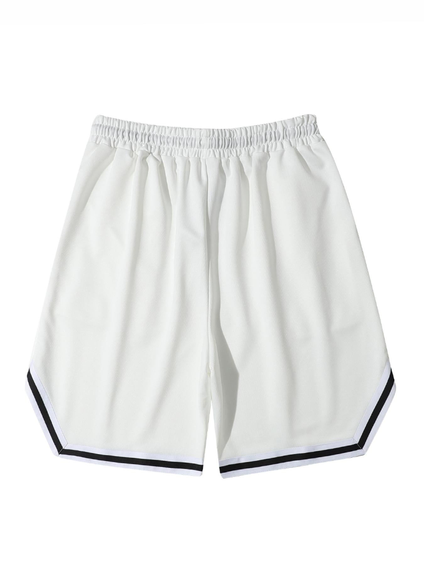 Stripe Comfy Shorts Men's Elastic Waist Drawstring Shorts