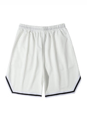 Stripe Comfy Shorts Men's Elastic Waist Drawstring Shorts