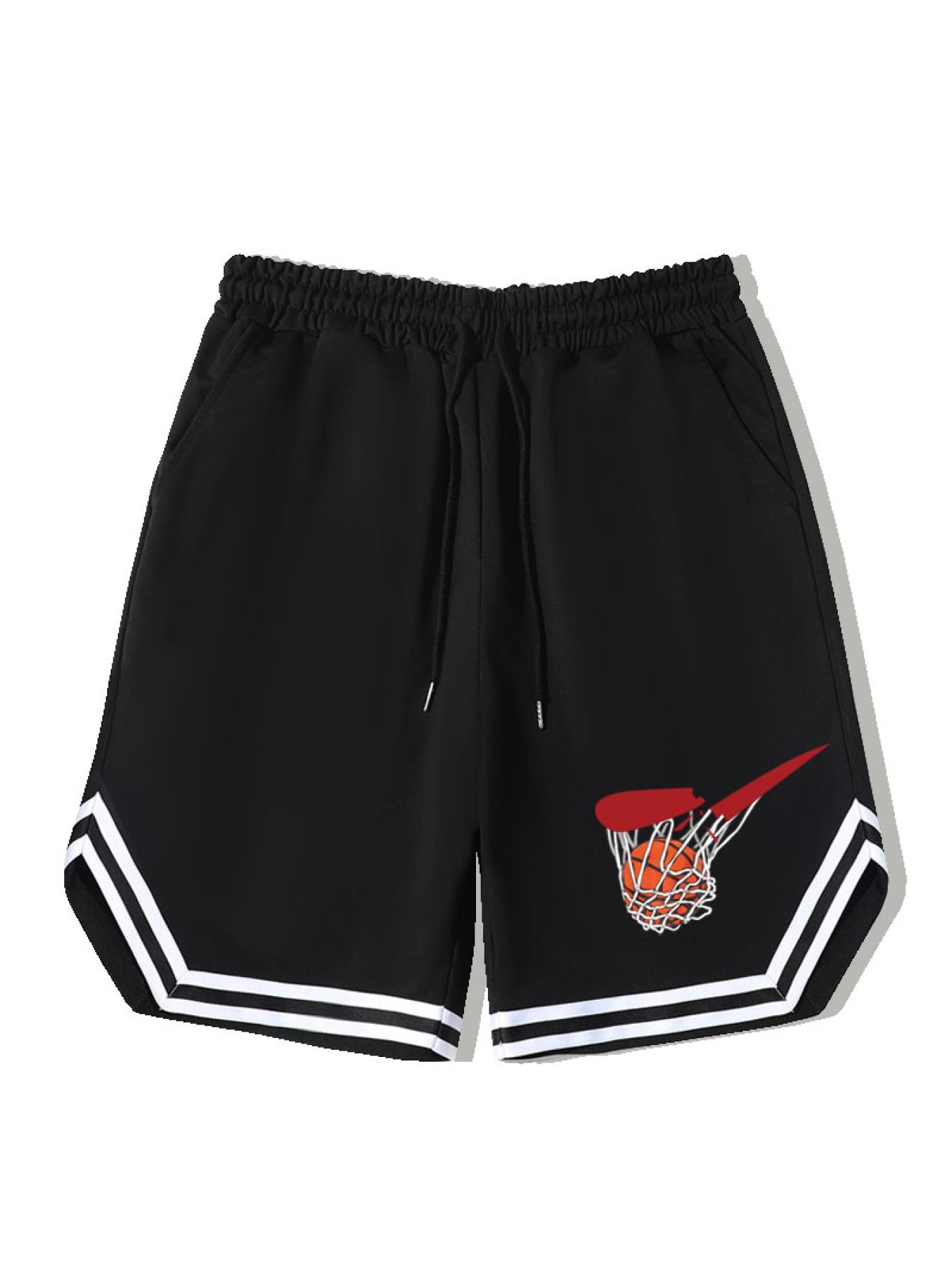 Men's Stripe Comfy Shorts with Elastic Waist for Summer