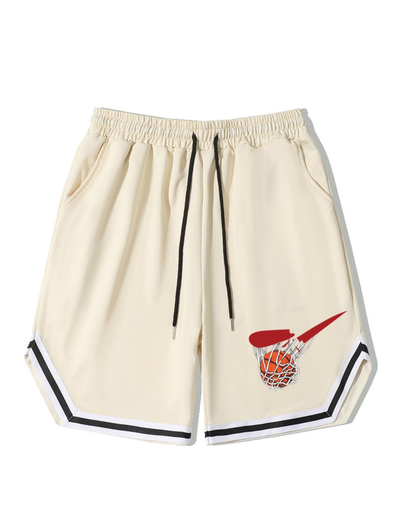 Men's Stripe Comfy Shorts with Elastic Waist for Summer