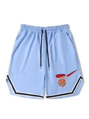 Men's Stripe Comfy Shorts with Elastic Waist for Summer