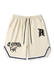 Fast Stripe Comfy Men's Shorts Elastic Waist Drawstring