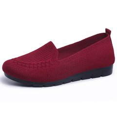 Women's Knit Flat Shoes Soft Sole Slip On Comfortable Walking Flats