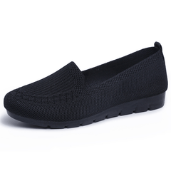 Women's Knit Flat Shoes Soft Sole Slip On Comfortable Walking Flats