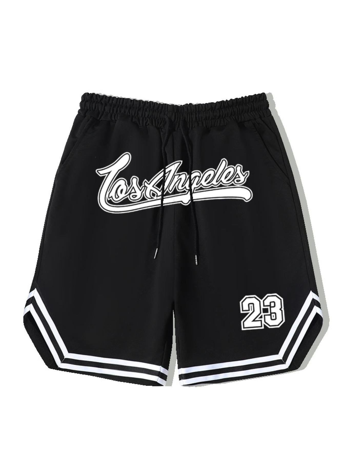 LA 58 Stripe Comfy Shorts Men's Elastic Waist Drawstring S